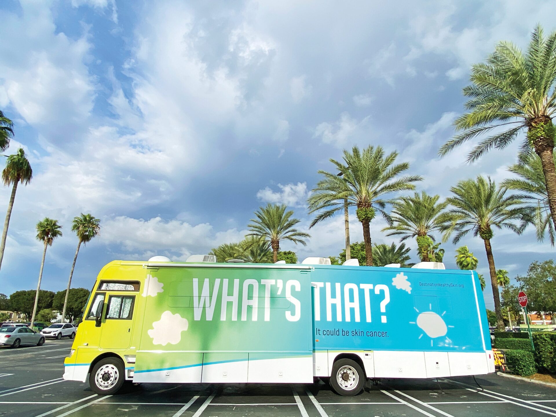 RV parked among the palm trees in balmy Miami