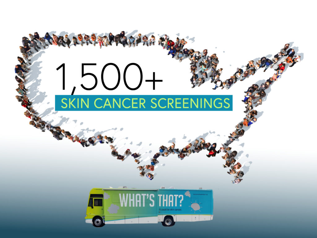 It’s been a smashing summer for the Destination Healthy Skin free skin cancer screening and education program. During July, we traveled up the west coast before heading back east in August where we ended the month by surpassing our 2023 goal of 1,500 free screenings. And we’re not done yet! 