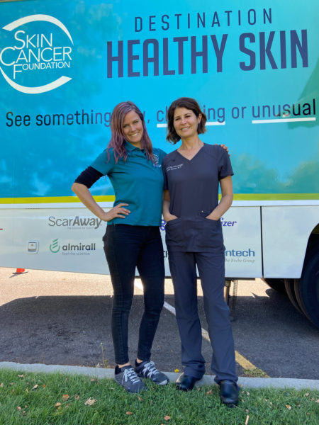 After flying to Boise to perform screenings for a day, Dr. Stolman took a moment to pose with our event manager, Amy.