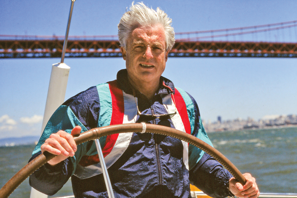 Leo sailing under the Golden Gate Bridge