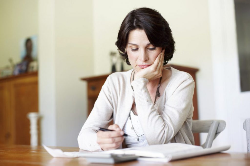 woman worried about money