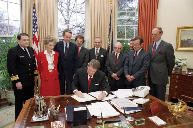 Ronald Reagan signing