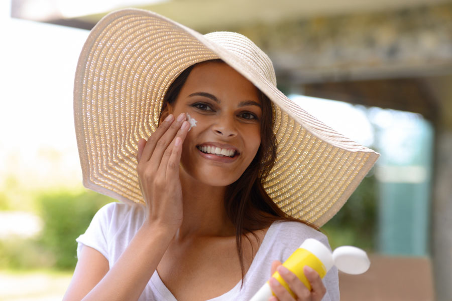 Woman with sunhat